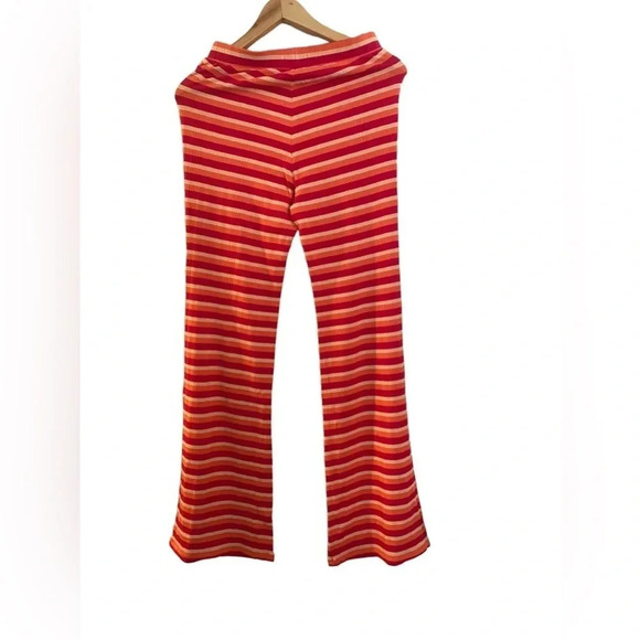 NWT L*Space Revolve Paloma Pants Pink Red Striped Flare Elastic Waist Size Small - Picture 4 of 4